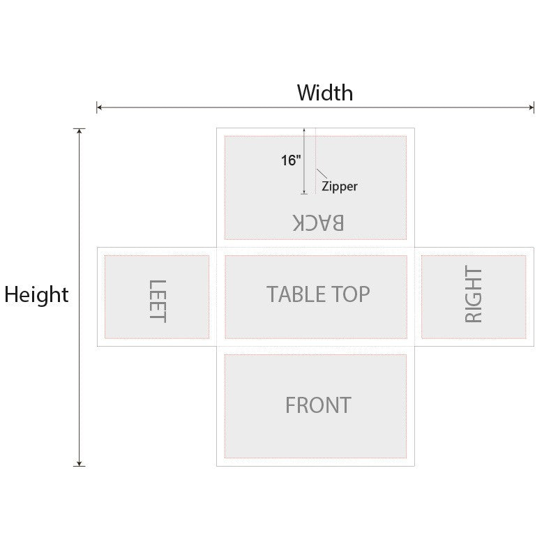 Fitted Table Covers Back with Zipper