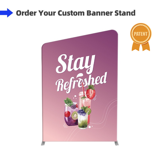 Slope-Top Fabric Banner Stand