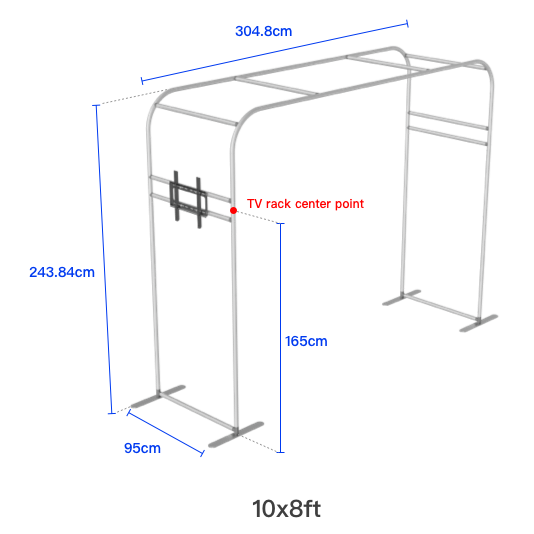 Square Arch Display with TV Rack
