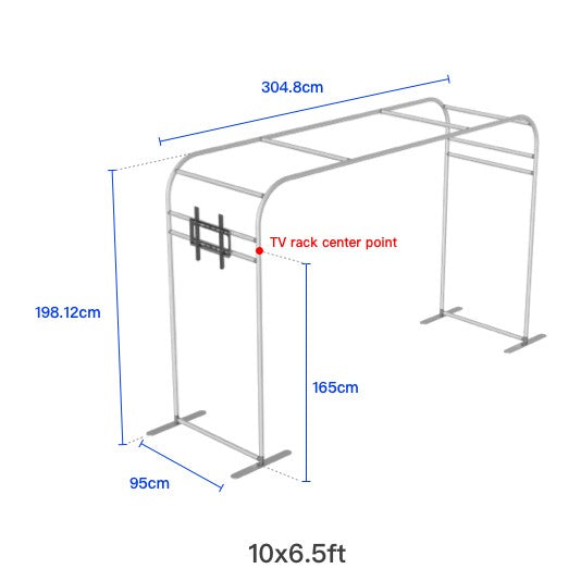 Square Arch Display with TV Rack